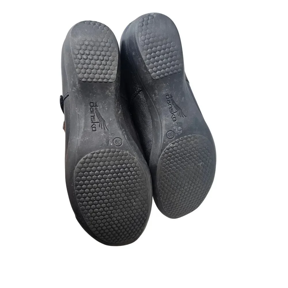 Dansko 39 Fawna Mary Jane Black Leather Comfort Professional Career Minimalist